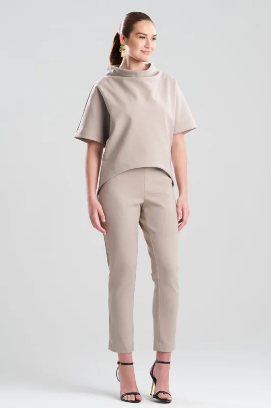 Techno Crepe Funnel Neck High Low Top sold by Natori