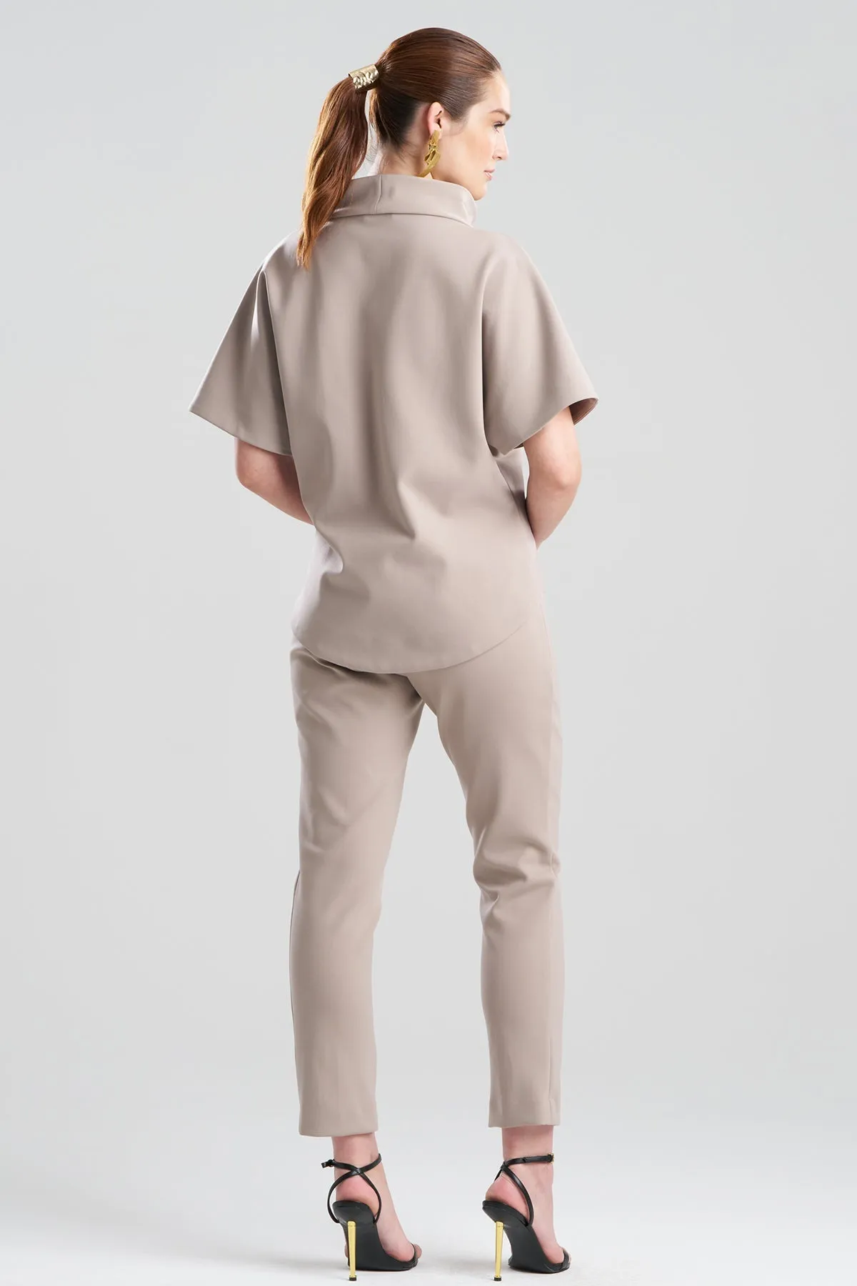 Techno Crepe Funnel Neck High Low Top sold by Natori product image thumbnail 2