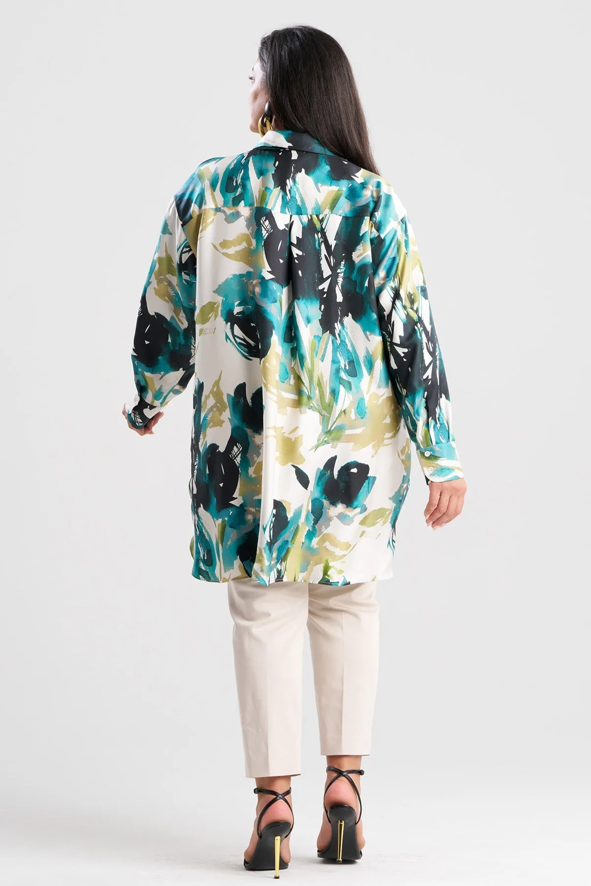 Mira Silk Twill Oversized Shirt sold by Natori product image thumbnail 4