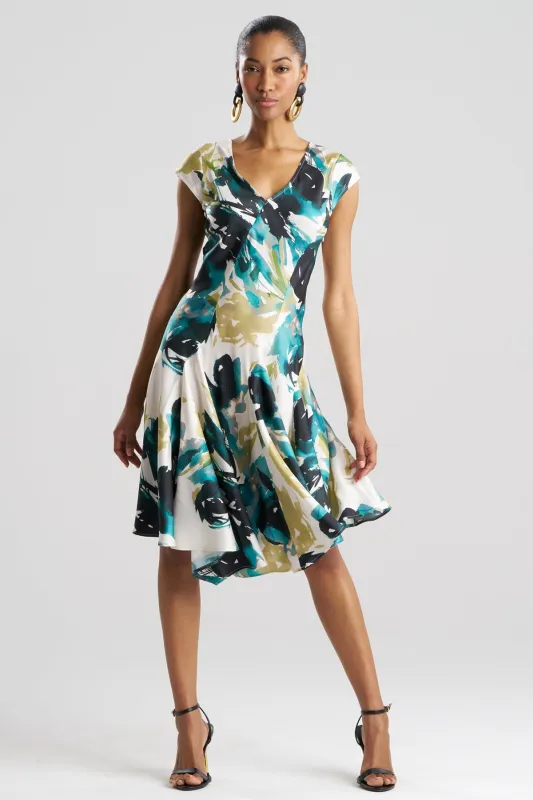 Mira Silk Twill Asymmetric Dress sold by Natori