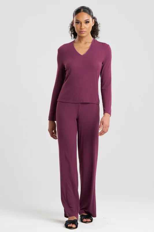 Rib Essentials V-Neck Long Sleeve PJ sold by Natori