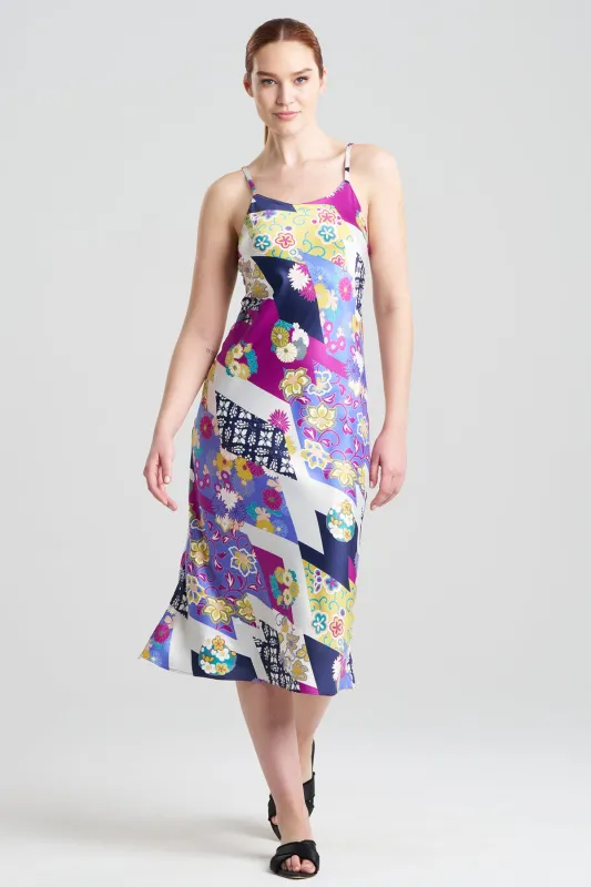 Deco Satin Scoop Neck Slip Dress sold by Natori