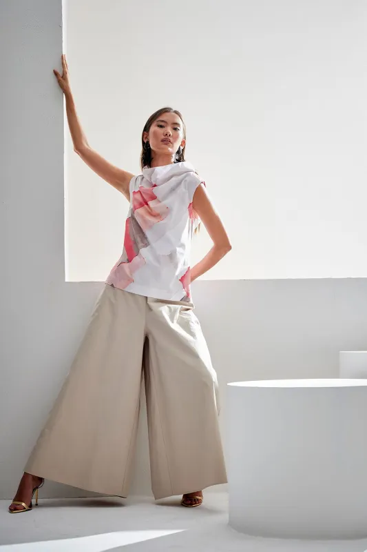 Chiyo Cotton Funnel Neck Top sold by Natori