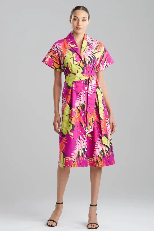 Palms Cotton Poplin Shirtdress sold by Natori