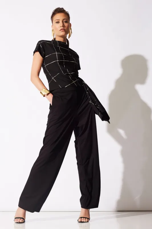 Zia Crepe Knit Cascade Top sold by Natori