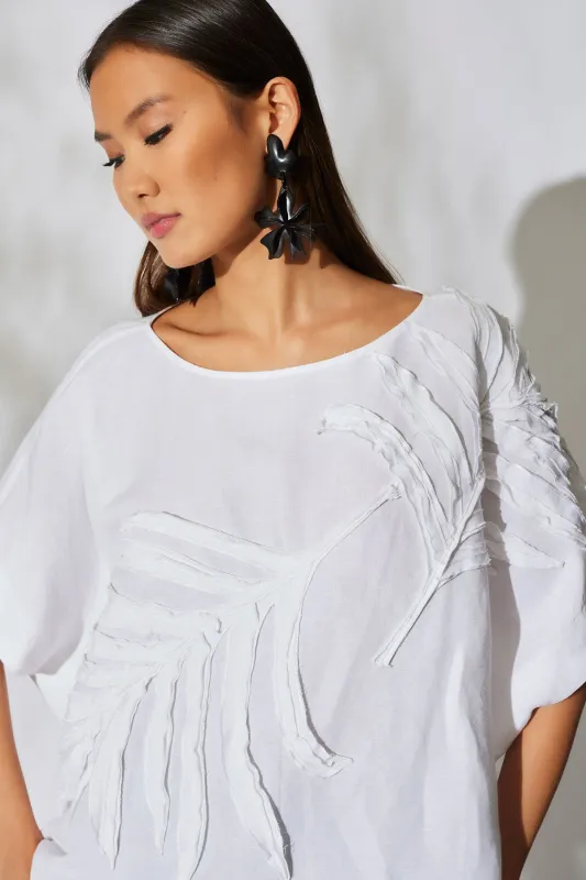 Light Weight Linen Embroidered Caftan Top sold by Natori