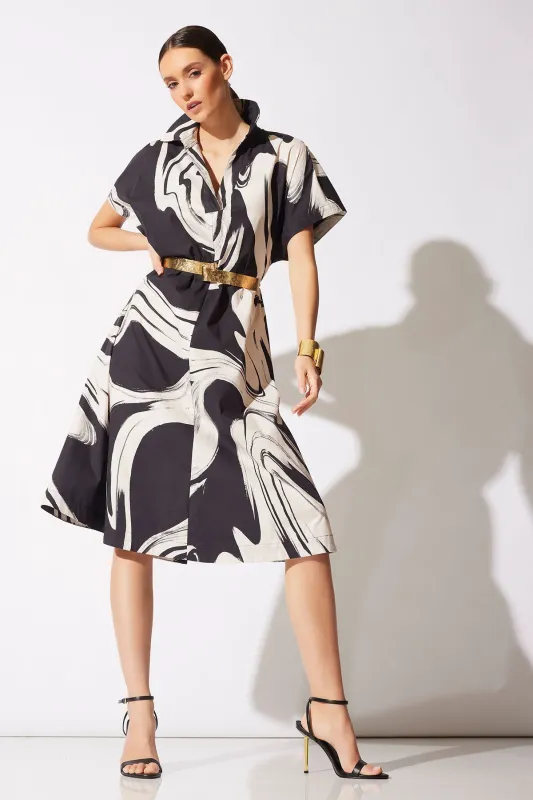 Kaze Cotton Short Sleeve Trapeze Dress sold by Natori