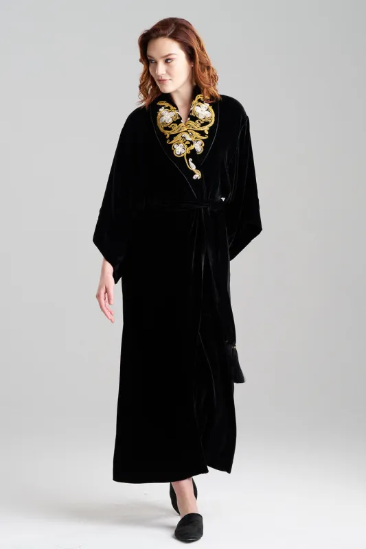Velvet Embroidered Shawl Collar Robe sold by Natori