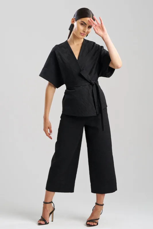 Geo Texture Jacquard Kimono Wrap Top made by Natori