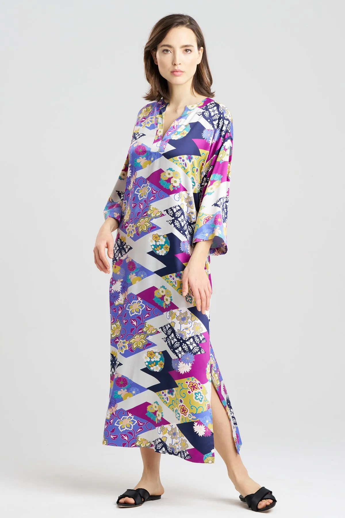 Deco Satin Mandarin Caftan sold by Natori product image thumbnail 2