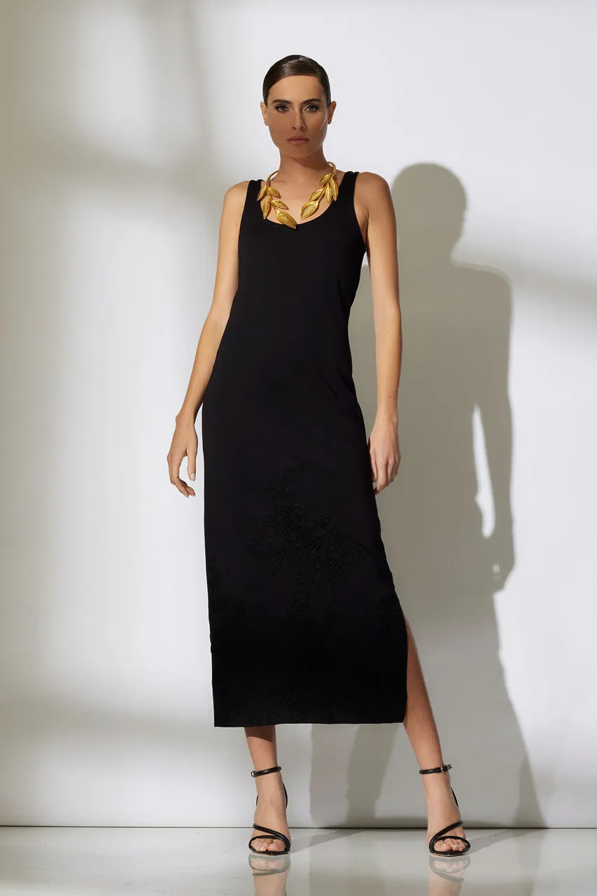 Light Weight Ponte Embroidered Maxi Dress sold by Natori