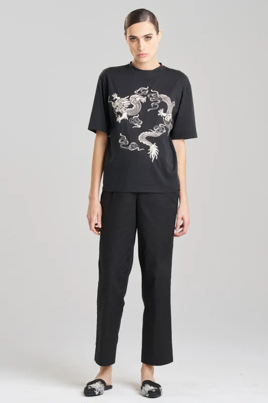 Dragon Cotton Jersey Embroidered Unisex Shirt sold by Natori
