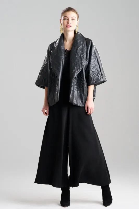 Vegan Luxe Lambskin Padded Shawl Collar Jacket sold by Natori