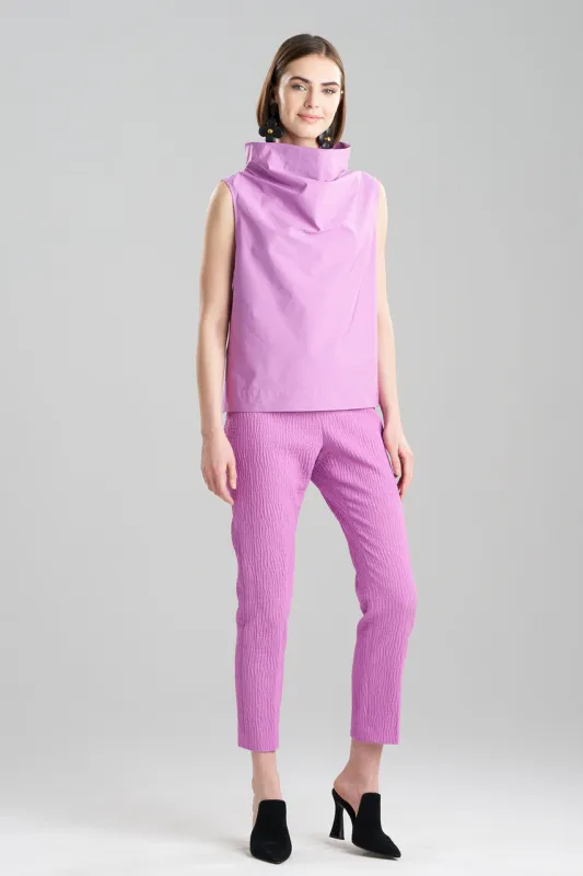 Tech Cotton Taffeta Funnel Neck Top sold by Natori