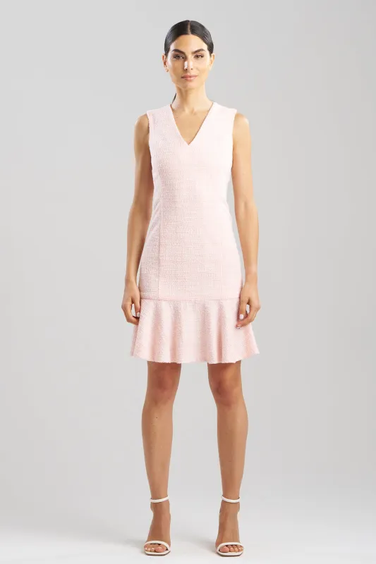 Tweed V-Neck Ruffle Dress sold by Natori