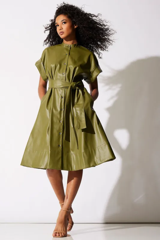 Faux Leather Shirtdress sold by Natori