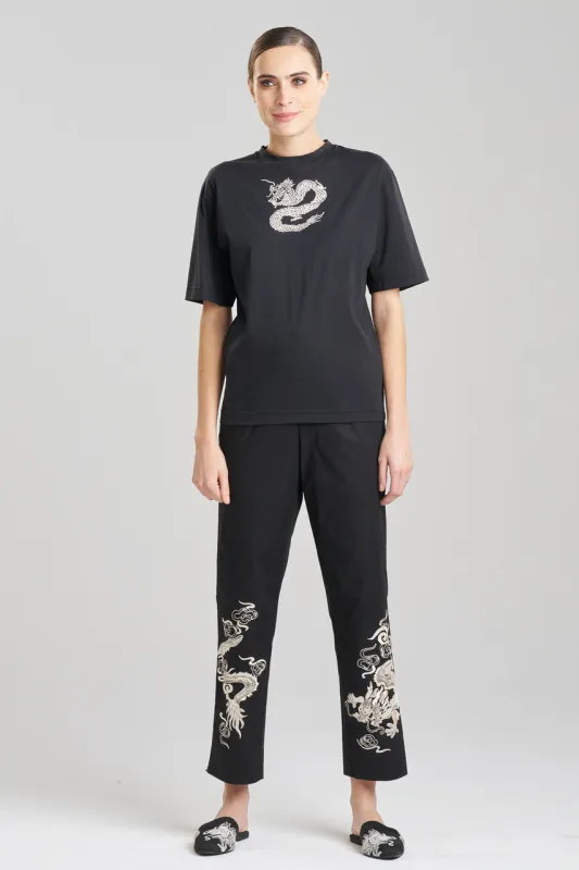 Dragon Cotton Jersey Embroidered Unisex T-Shirt sold by Natori