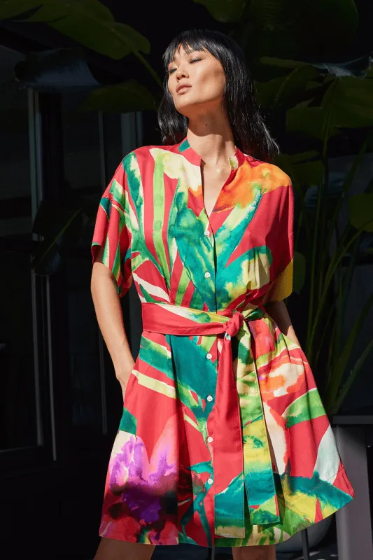 Mallorca Printed Cotton Silk Dress sold by Natori