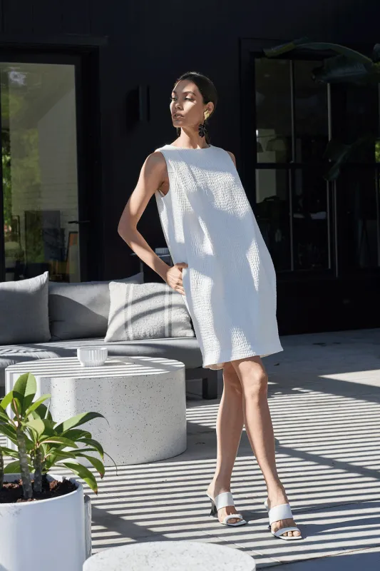 Textured Cotton Jacquard Shift Dress sold by Natori