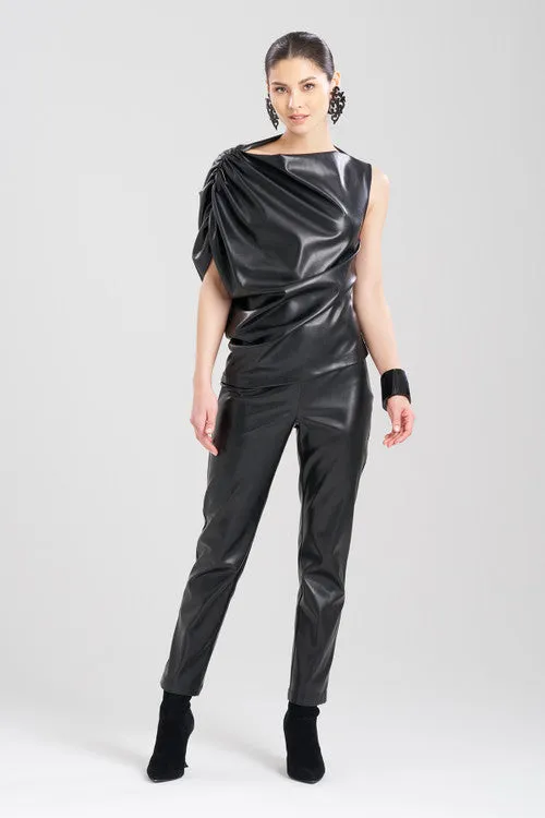 Vegan Luxe Lambskin Drape Top sold by Natori