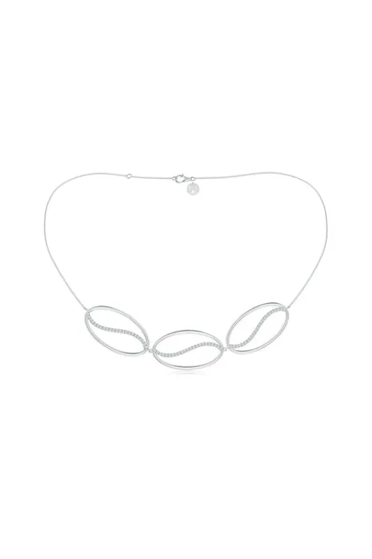 Shangri-La Elliptical Yin-Yang 14K Gold and Diamond Trio Necklace made by Natori