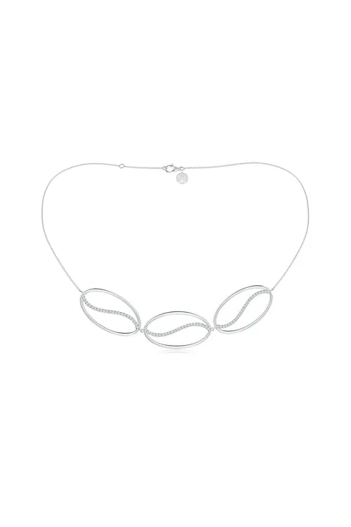 Shangri-La Elliptical Yin-Yang 14K Gold and Diamond Trio Necklace sold by Natori