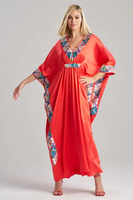 Couture Toulouse Embroidered Kimono Silk Caftan sold by Natori