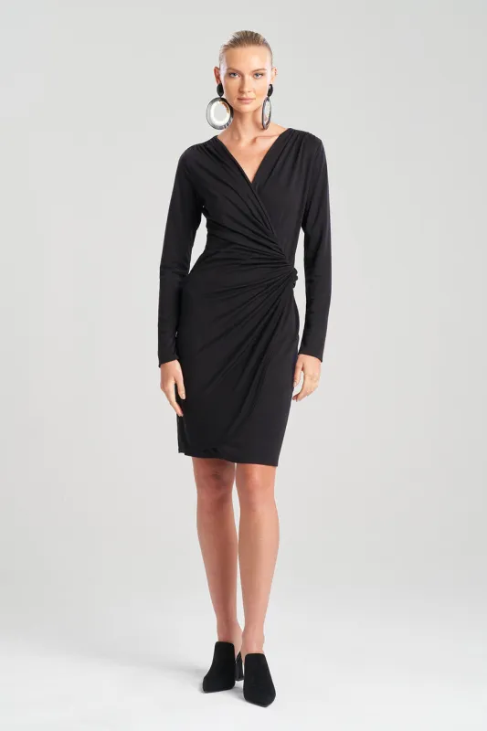 Tencel™ Jersey  Long Sleeve Drape Dress sold by Natori