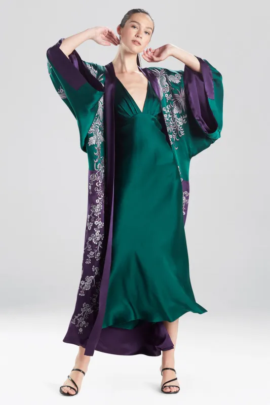 Chinoiserie Embroidery Silk Robe sold by Natori
