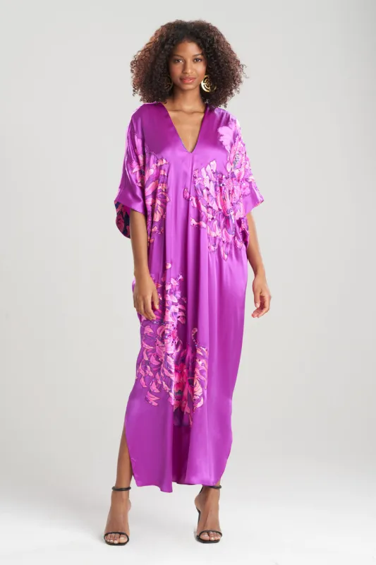 Couture Sumida Embroidered Cocoon Silk Caftan sold by Natori