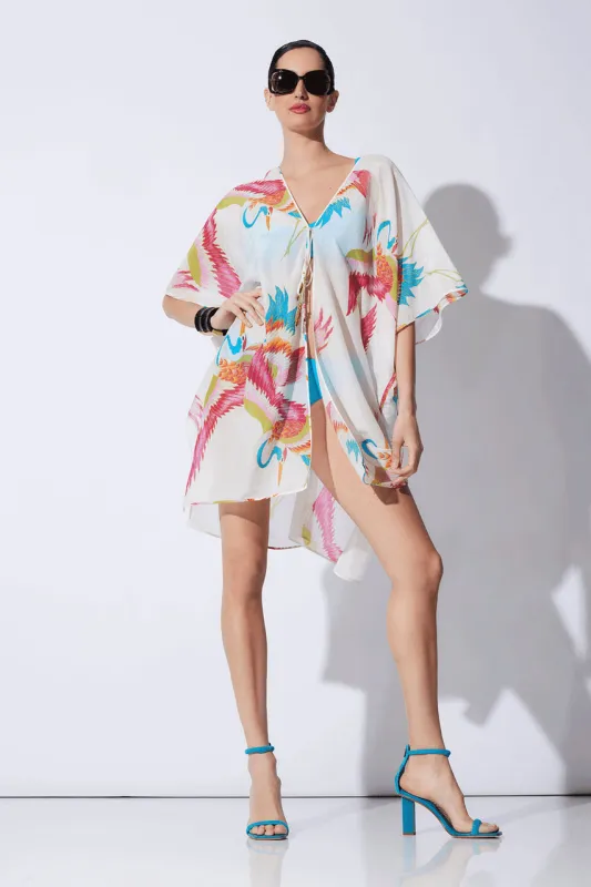 Crane Cotton Silk Sheer Cover-Up made by Natori