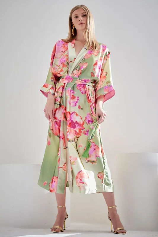 Sakura Matsuri Silk Robe sold by Natori