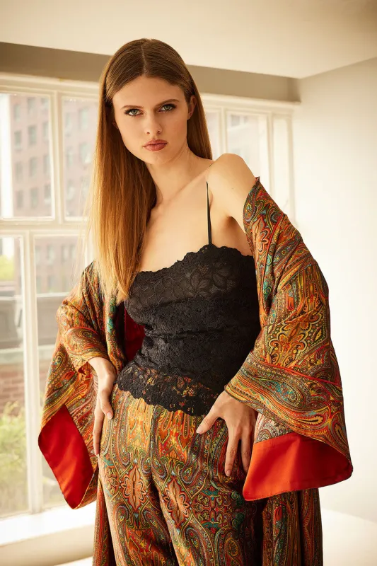 Paisley Drop Sleeve Silk Robe sold by Natori