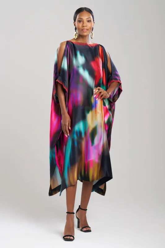 Melisande Beaded Cocoon Silk Caftan sold by Natori