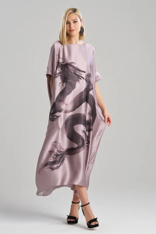 Ink Dragon Silk Caftan sold by Natori