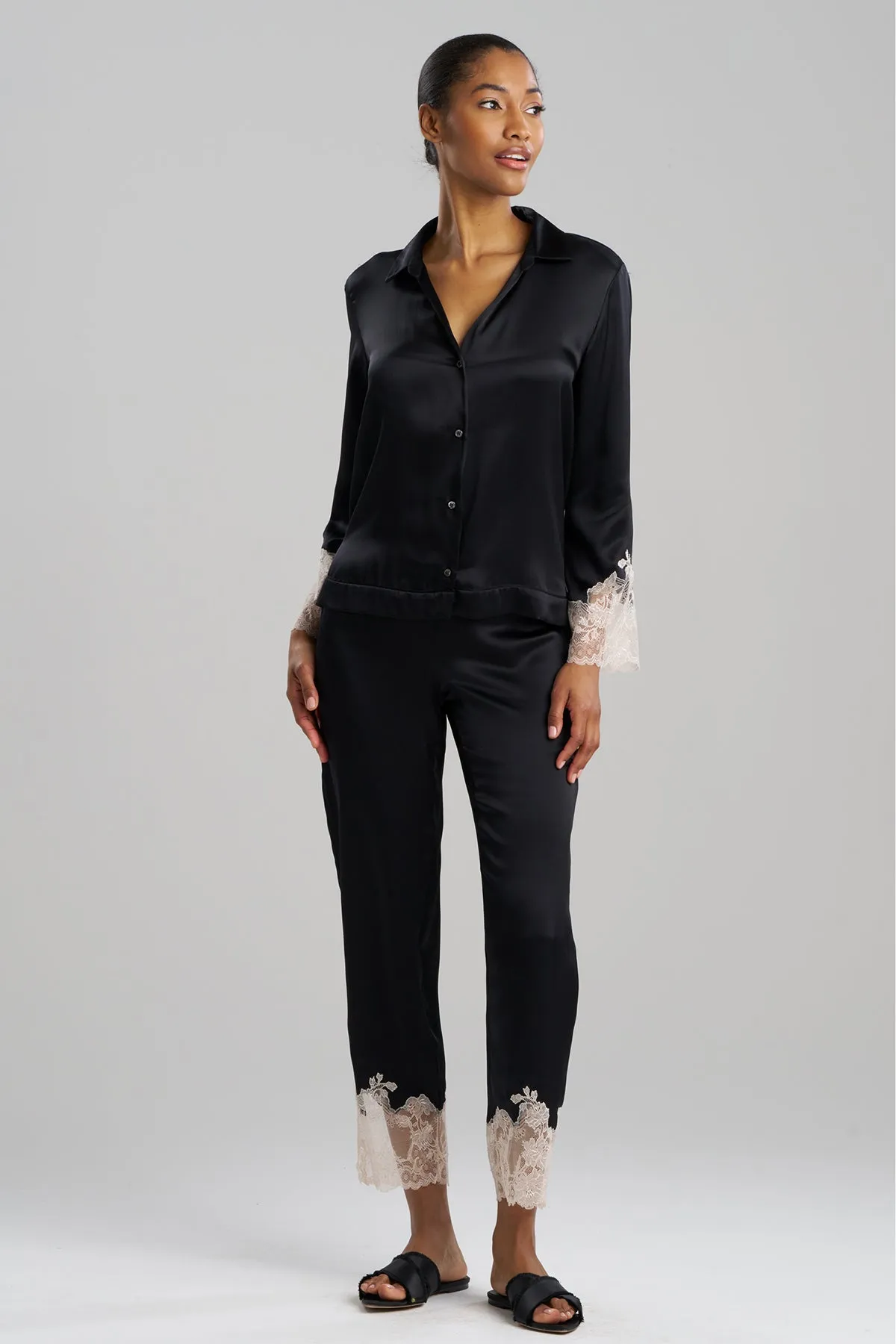 Lolita Lace Trim Silk Notch PJ sold by Natori product image thumbnail 2
