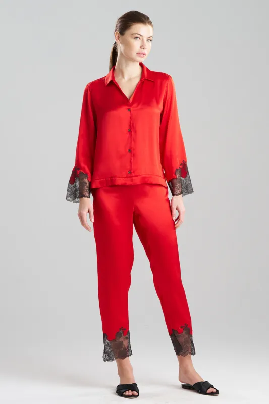 Lolita Lace Trim Silk Notch PJ sold by Natori