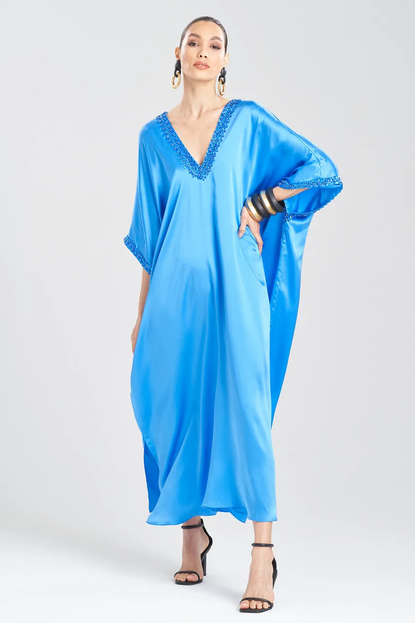 Key Essentials Embellished Cocoon Silk Caftan sold by Natori product image thumbnail 5