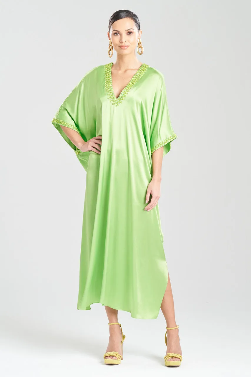 Key Essentials Embellished Cocoon Silk Caftan sold by Natori product image thumbnail 4