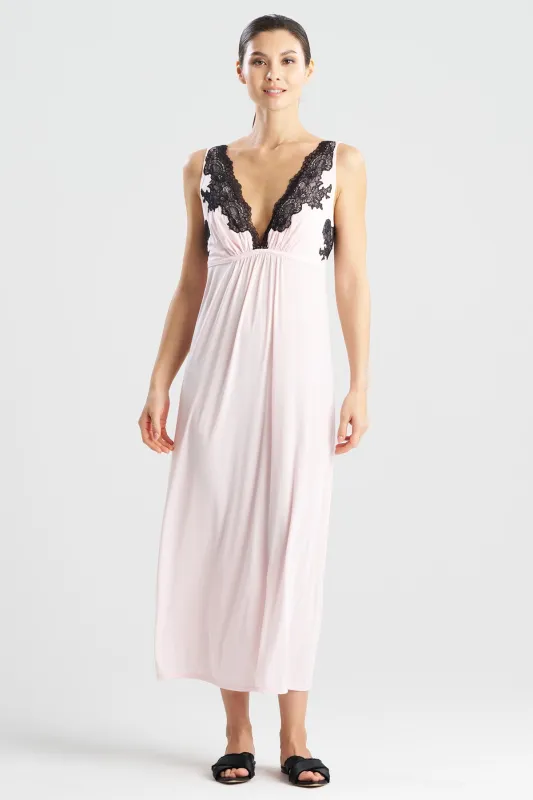 Enchant Lace Applique V-Neck Slip Dress sold by Natori