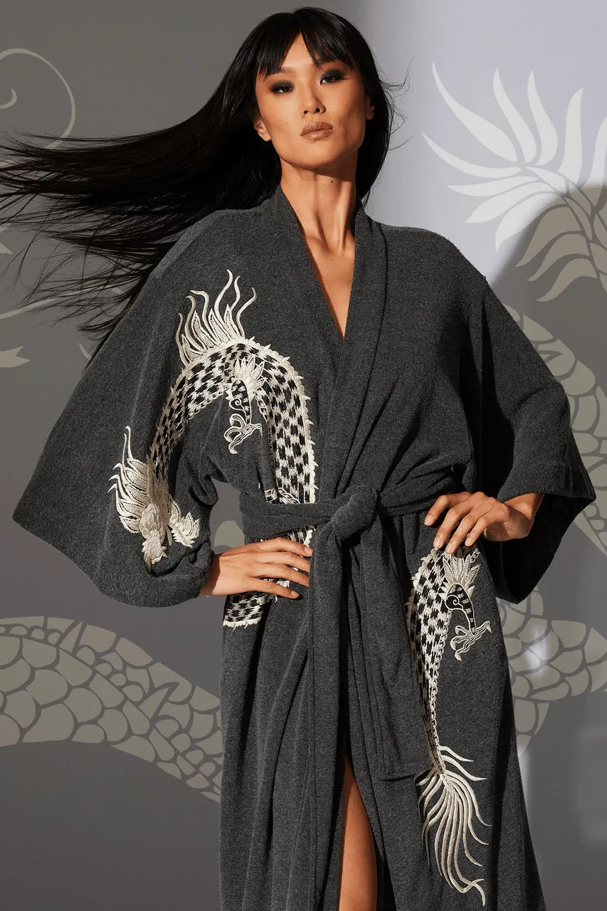 Kham Dragon Embroidered Robe sold by Natori