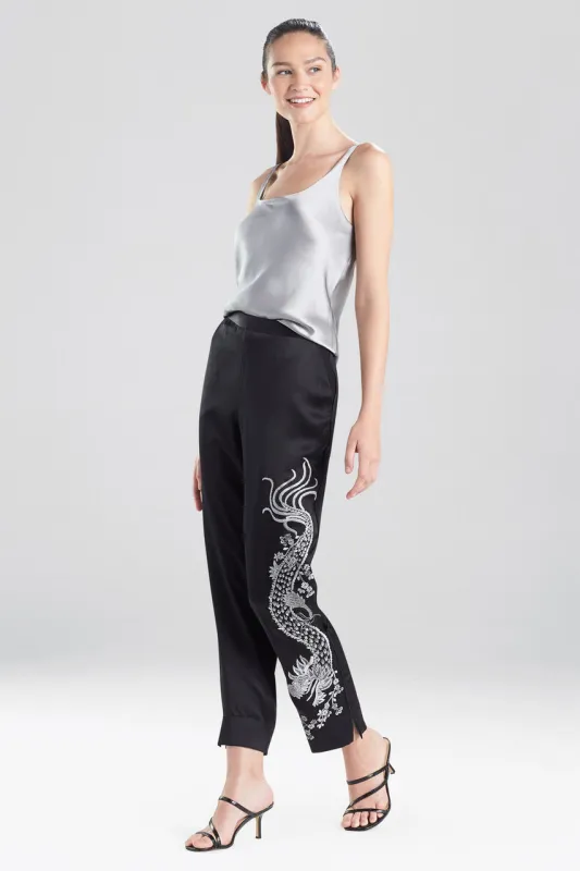 Chinoiserie Embroidery Silk Pants sold by Natori