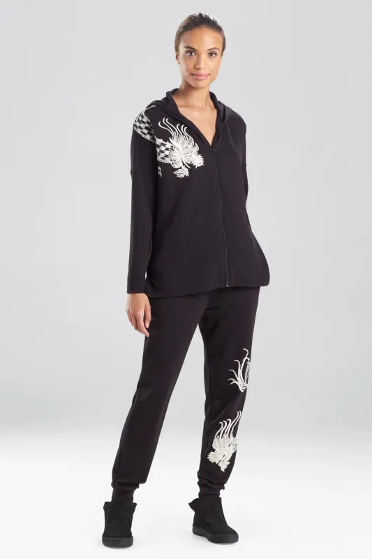 Cocoon Dragon Embroidered Hoodie sold by Natori
