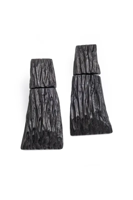 Acacia Wood Long Tiered Earrings sold by Natori
