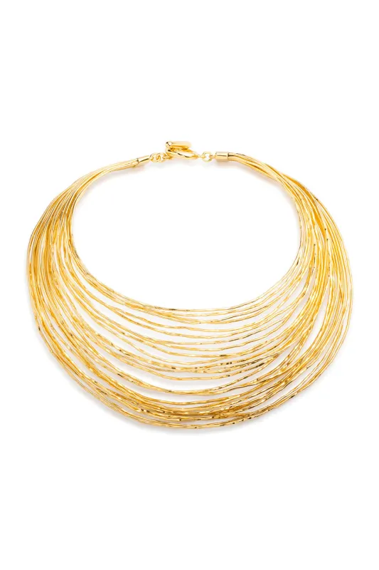 Gold Brass Wire Necklace sold by Natori