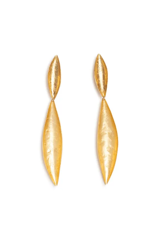 Gold Plated Leaf Earrings sold by Natori