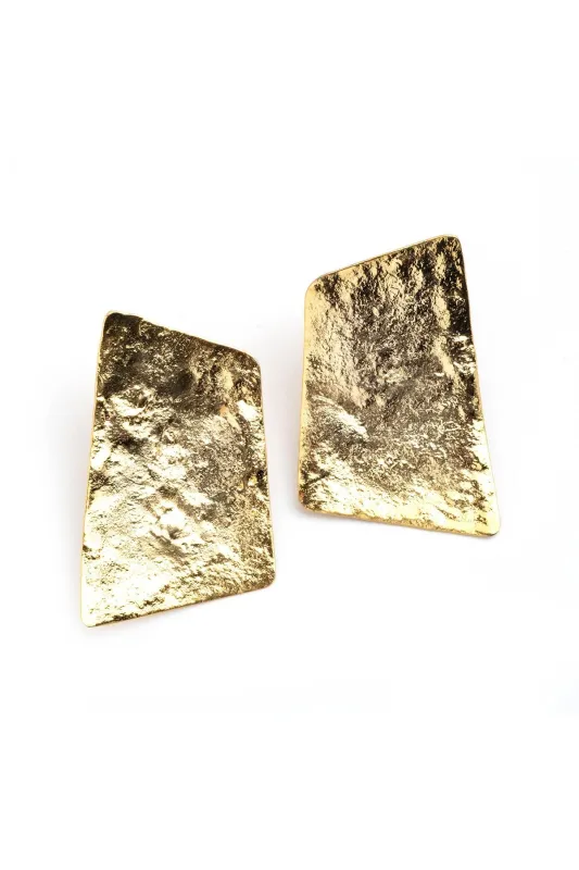 Gold Plated Brass Geometric Earrings sold by Natori