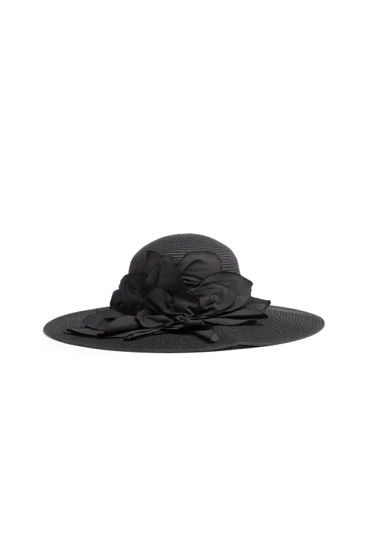 Techno Poplin Cut-Out 3D Applique Straw Hat sold by Natori