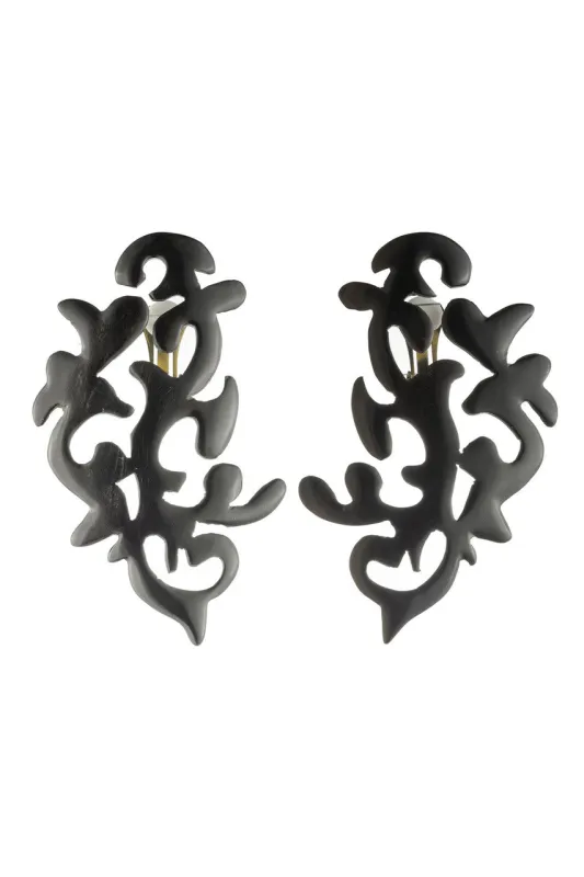 Buffalo Horn Scroll Earrings sold by Natori