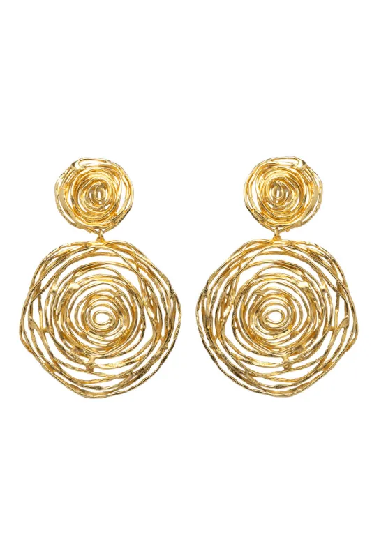 Gold Brass Wire Hoop Drop Earrings sold by Natori